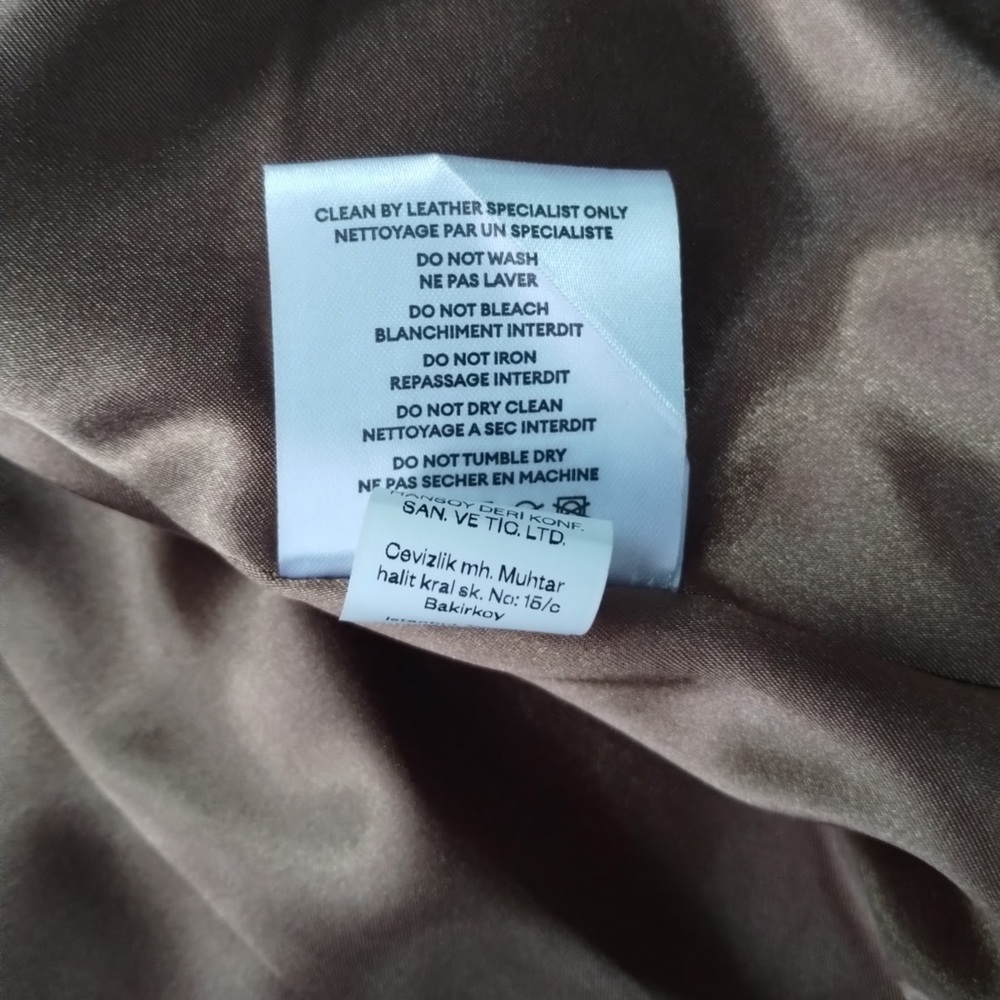 NWOT Nour Hammour Brown Leather Long Coat - XS equivalent - Picture 5 of 9